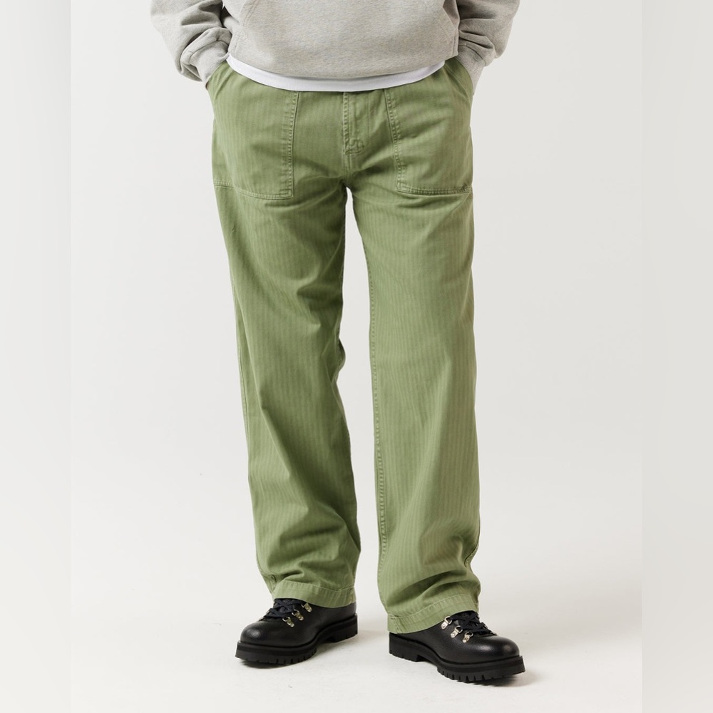 Ronning London Everyday Fatigue Pant Olive Green Streetwear Casual Twill Size 28